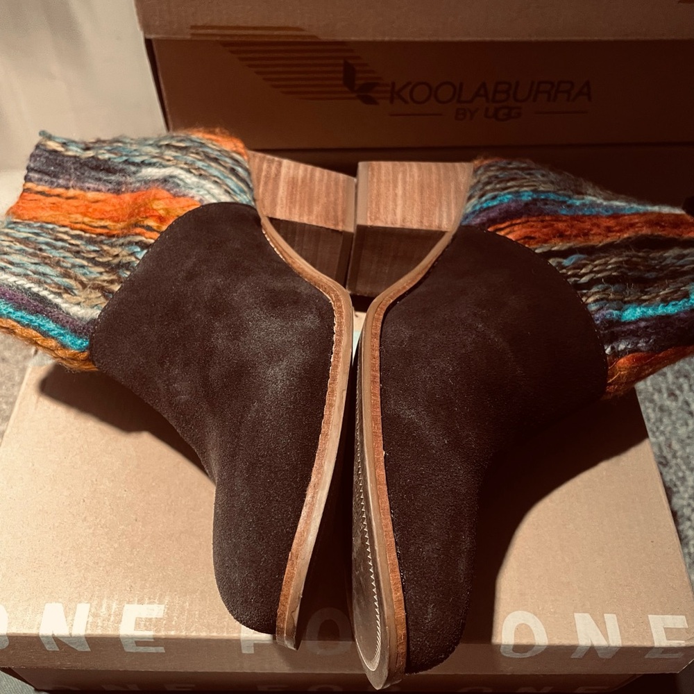 TOMS brand Chocolate Suede Multi Textile Ankle Boot Size 9.5